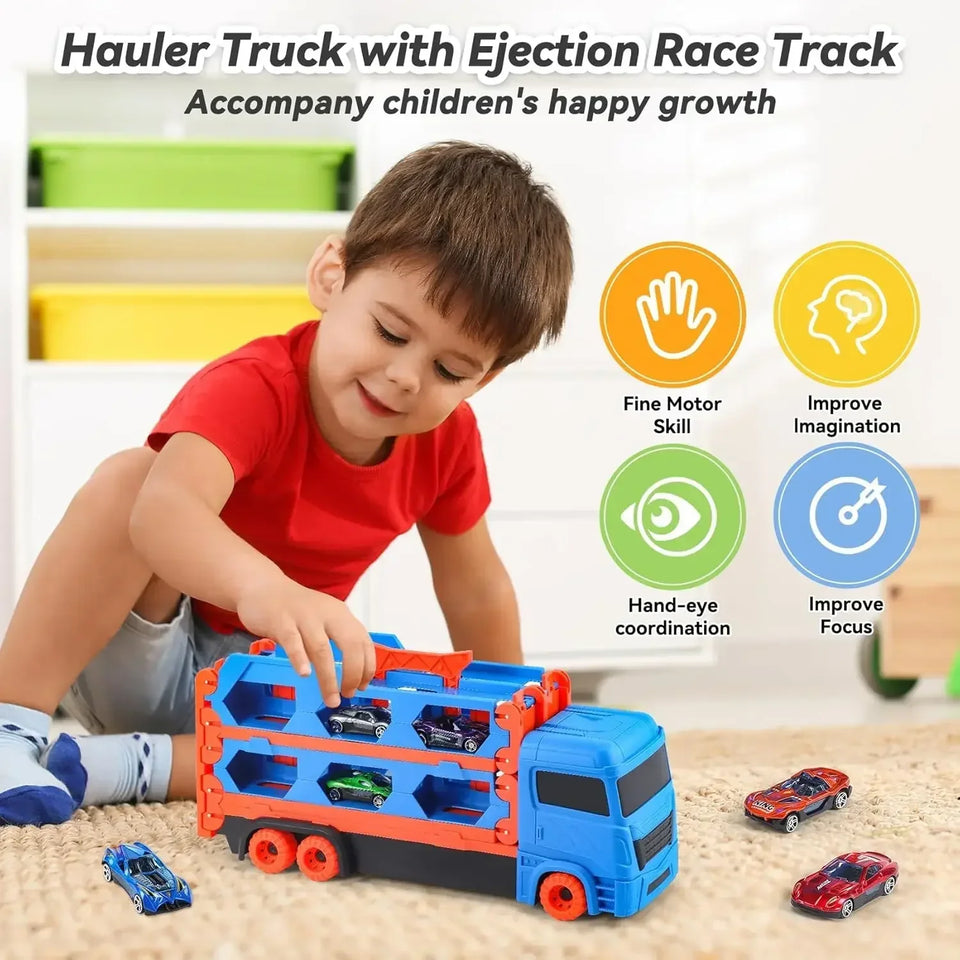 Mega Transporter - 9-in-1 Raceplezier - Transformeerbare Speelgoedtruck