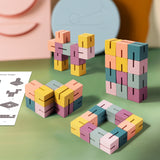 WoodCraft – Uitdagend & Educatief – 3D Houten Bouwblokken Puzzel