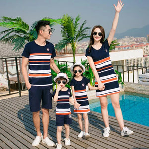 Mini Fashion™ - Leuk Voor Het Gezin - Gestreepte Familie Set