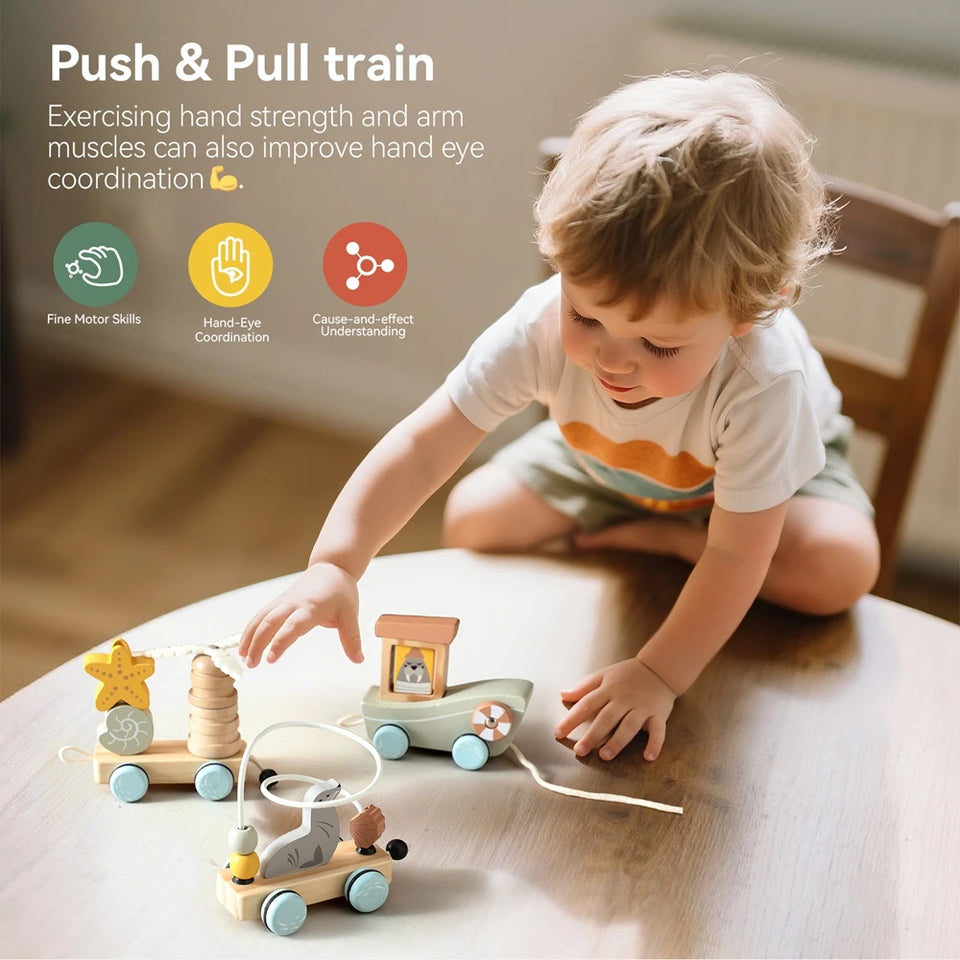 HappyTrain – Montessori & Fun – Houten Treinset
