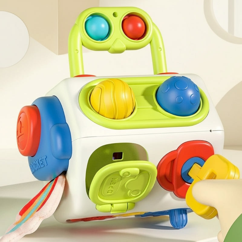 BusyCube – Slim & Speels – Montessori Fidget Kubus 10-in-1