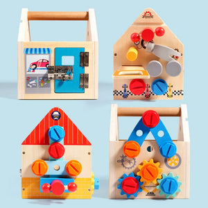 Busy Box™ - Ontdek & Leer - Houten Activiteitenkist