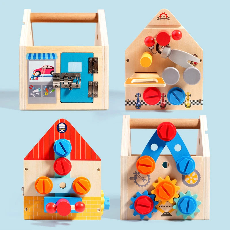 Busy Box™ - Ontdek & Leer - Houten Activiteitenkist