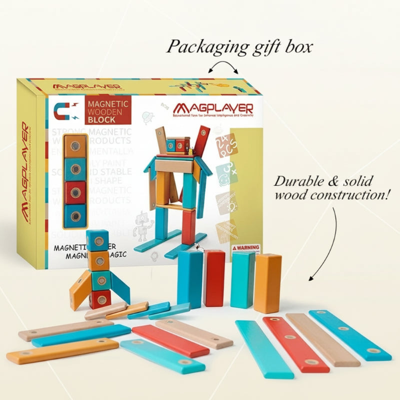 MagPlayer – Creatief & Motorisch – DIY Houten Magnetische Bouwblokken