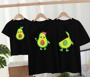 Mini Fashion™ - Matchen Met De Familie - Avocado T-shirt Zwart