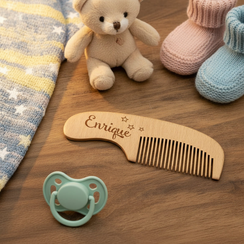 Personalized Hairbrush – Zacht & Uniek – Gepersonaliseerde Baby Haarborstel Set