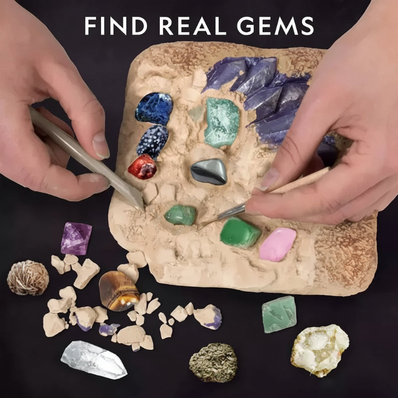 Gemstone Dig Kit – Ontdekken & Leerzaam – Kristallen Opgravingsset