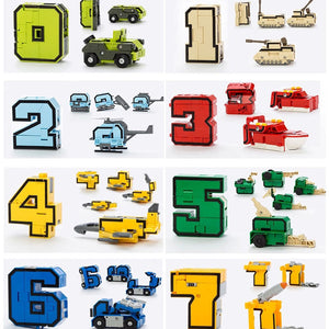 Block Action Figure™ - Bouwen met nummers! - Transformer getallen