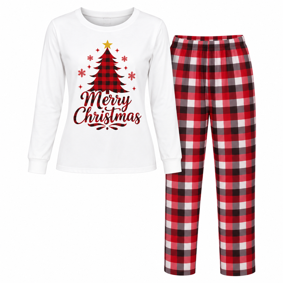 ChristmasHug – Vrolijk & Comfortabel – Familie Kerstpyjama met Kerstboomprint