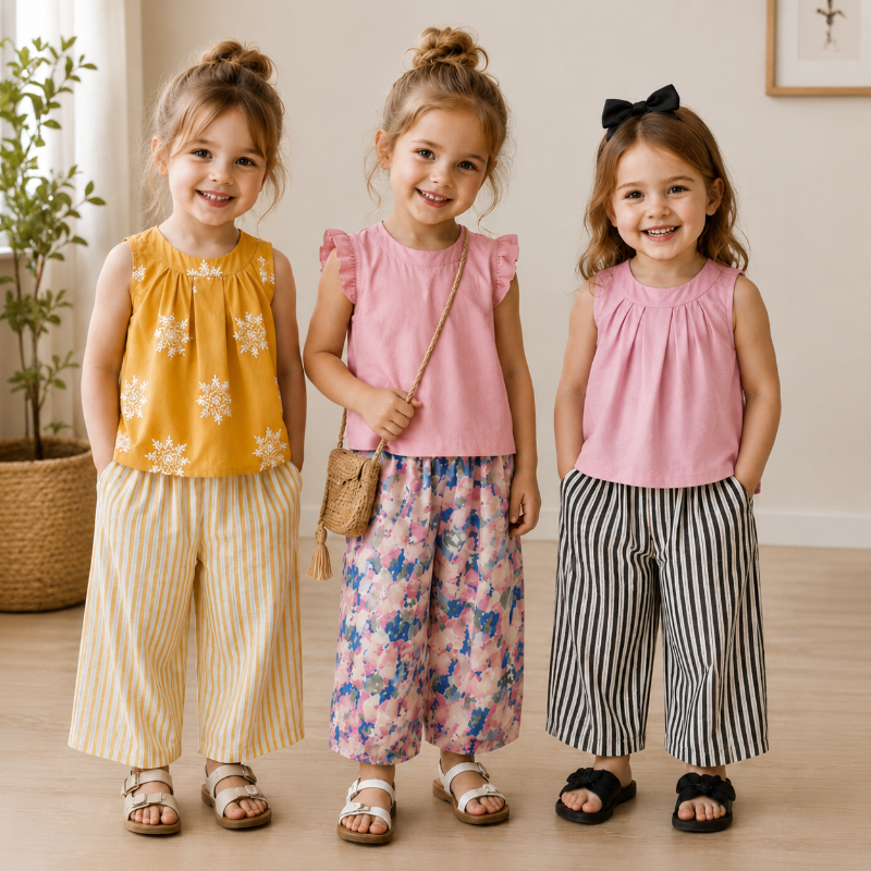 Sleeveless Tops & Pants – Zacht & Stijlvol – Kinder Kleding Zomer Set