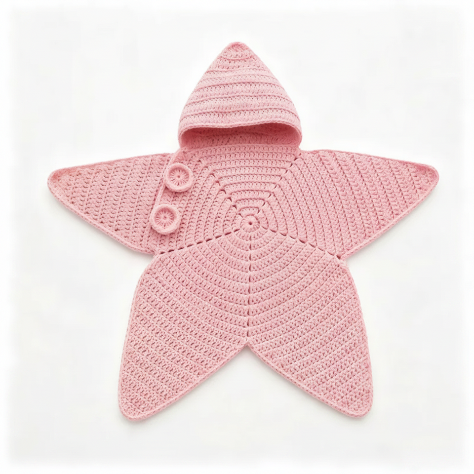 CozyStar – Zacht & Handgemaakt – Gebreid Baby Jumpsuit met Stervormig Ontwerp