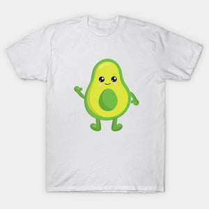 Mini Fashion™ - Matchen Met De Familie - Avocado T-shirt Wit