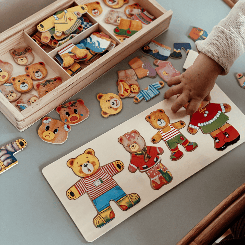 Aankleedpuzzel familie Beer Bigjigs Aankleedpuzzel familie Beer Bigjigs