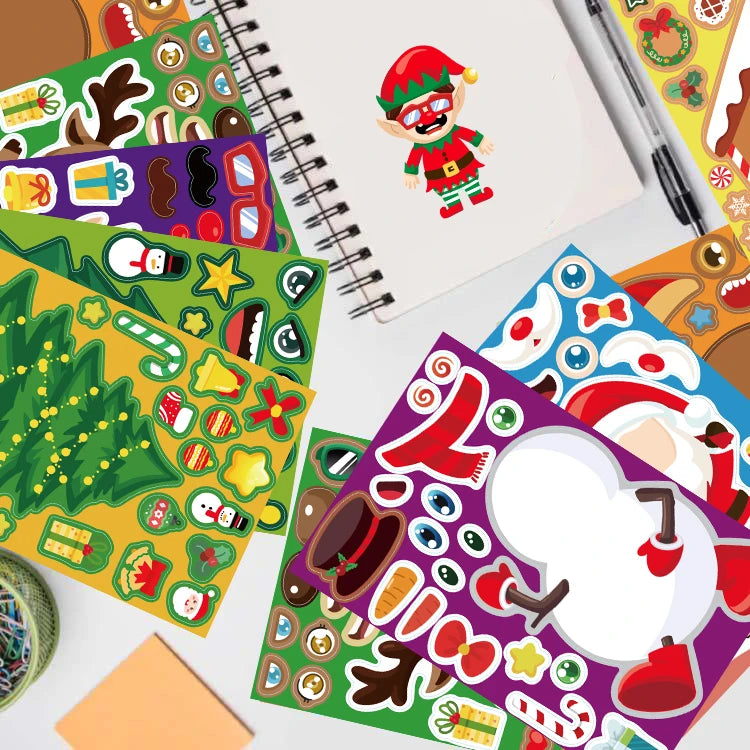 Christmas Stickerset™ - Speelse Winterwonderen - Stickervel Kerst