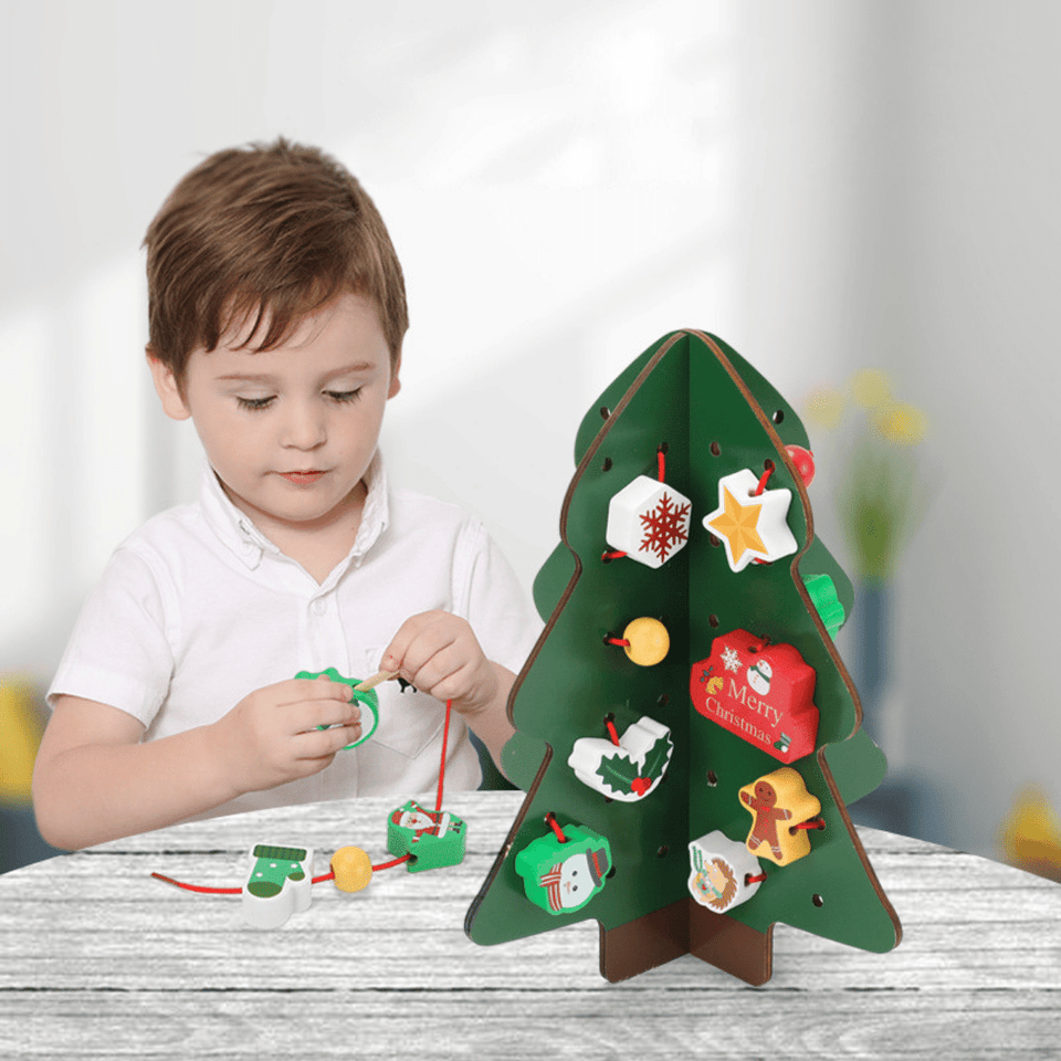Woods™ - Creatieve rijgkralen - Educatieve kerstboom