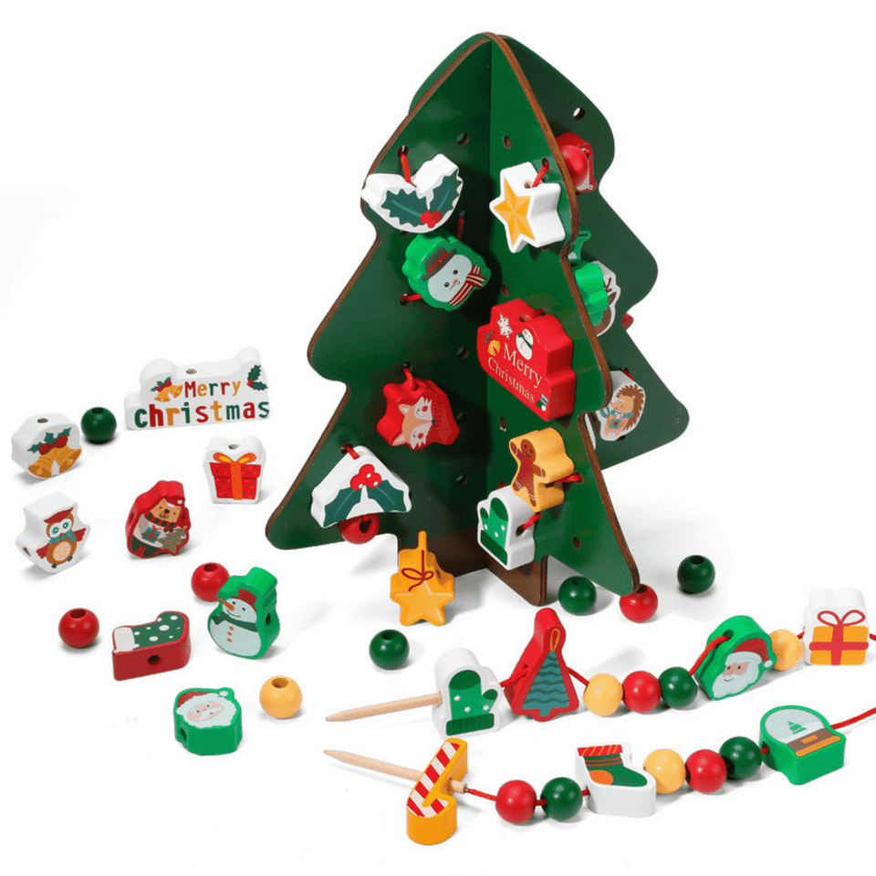 Woods™ - Creatieve rijgkralen - Educatieve kerstboom