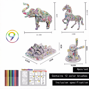 3D Color Puzzle™ - Kleur je eigen bouwwerk - 3D puzzel (2+1 GRATIS)