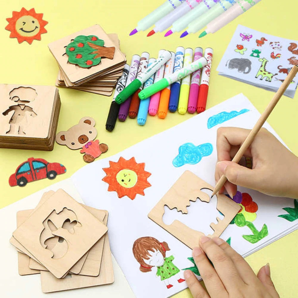 Mimtom Draw Stencils Set for Kids and Girls | 51-Piece Stencil Kit with over 270 shapes to develop your child's creative spirit | Child-safe, educational activity toy Mimtom Draw Stencils Set for Kids and Girls | 51-Piece Stencil Kit with over 270 shapes to develop your child's creative spirit | Child-safe, educational activity toy