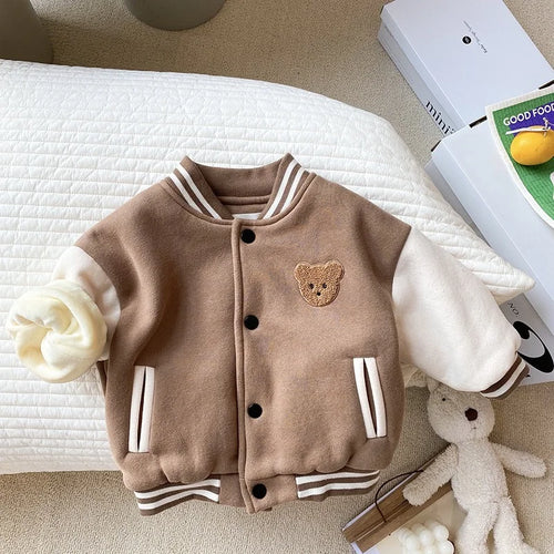 Mini Fashion™ - Peuter Fluweelrib Baseball Winterjas