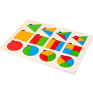 Woods™ - Peuterpuzzel Plezier - Geometrische Montessori Vormen Puzzel