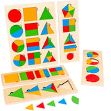 Woods™ - Peuterpuzzel Plezier - Geometrische Montessori Vormen Puzzel
